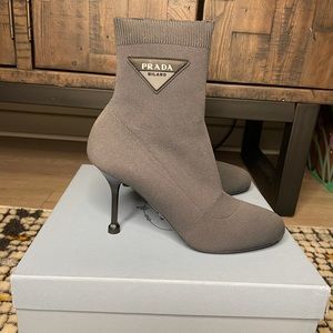 PRADA Logo 90 Sock Bootie Sz 38.5